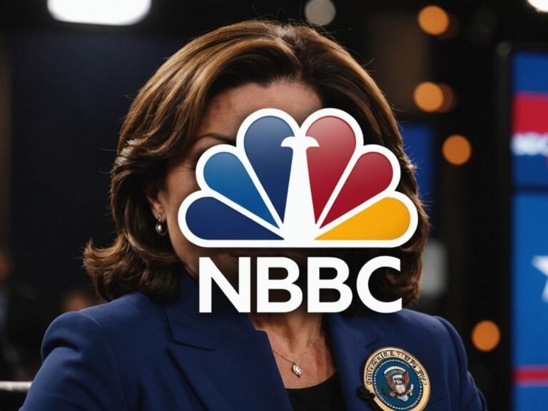 Michele Tafoya with NBC logo and Republican symbols