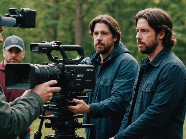 Jason Reitman directing on set with movie crew