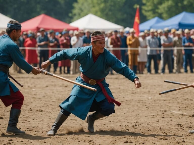 Nomads competing in traditional games at World Nomad Games.