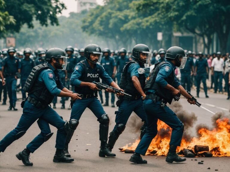 Bangladesh protesters clash with police during political unrest